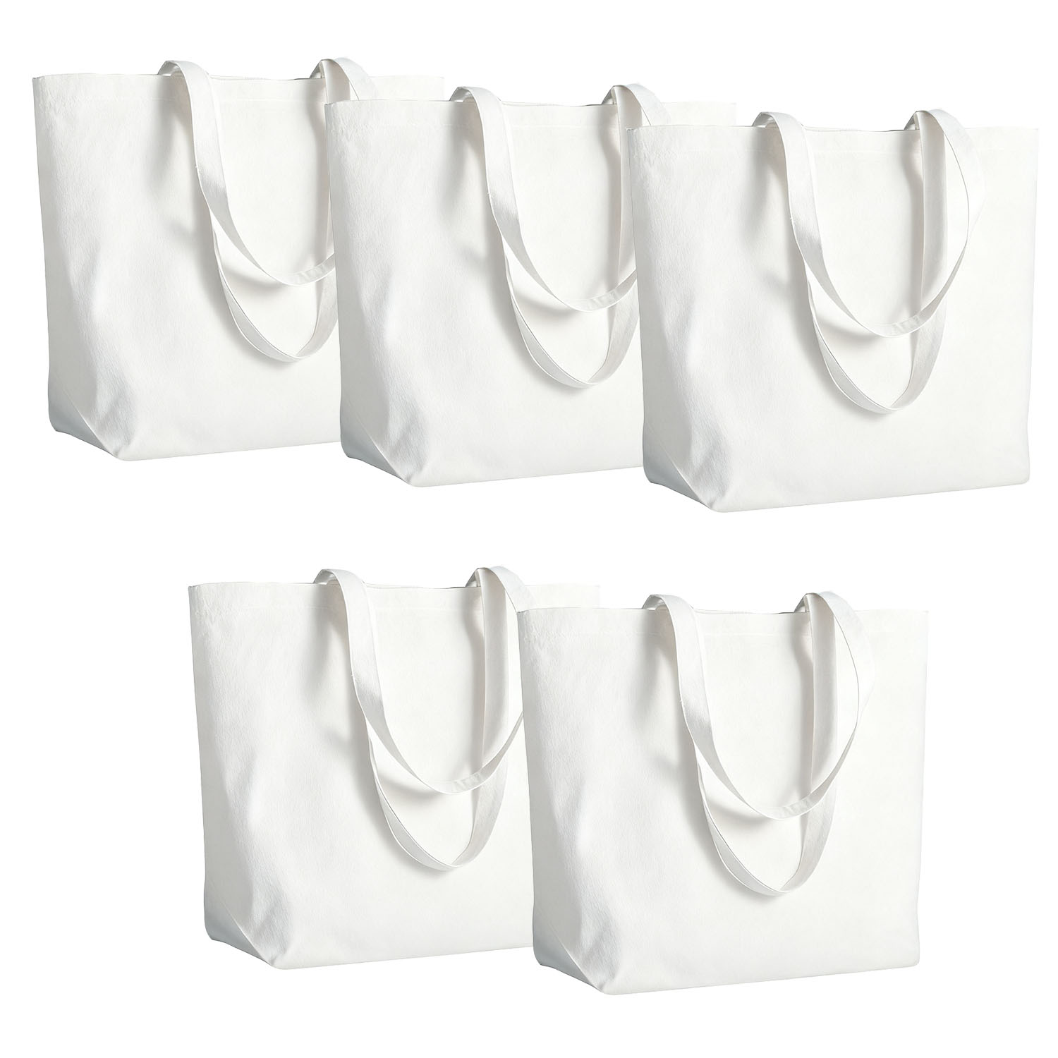 Tote Bag Sublimation - 5-delige sublimatie canvas draagtassen met grote