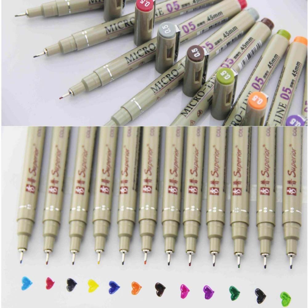 Copic Marker Sketch - 12 kleuren poreuze punt pennen tekening