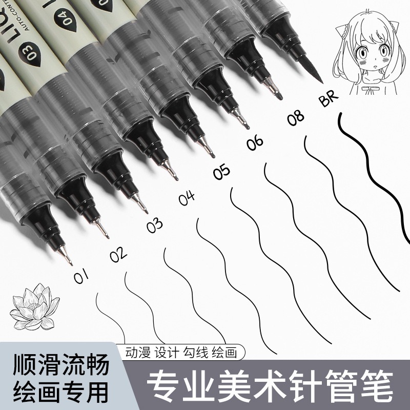 12 Tibs Zwarte Pen Fijne Lijn  - Copic Marker Sketch recensie en prijs